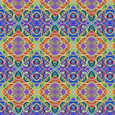 Tangled Floral Diagonal Checkerboard Patchwork fabric by edsel2084 on Spoonflower - custom fabric