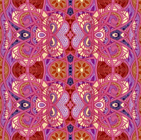 Pink Scallop Puzzle fabric by edsel2084 on Spoonflower - custom fabric