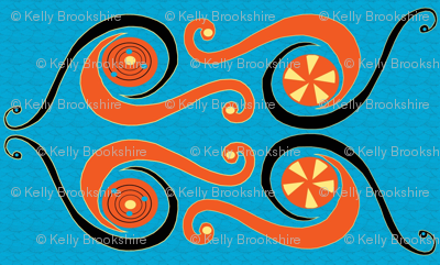 African Swirls_large repeat_with patterned background