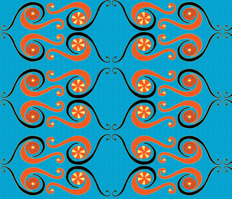 African Swirls_large repeat_with patterned background fabric by kfrogb on Spoonflower - custom fabric