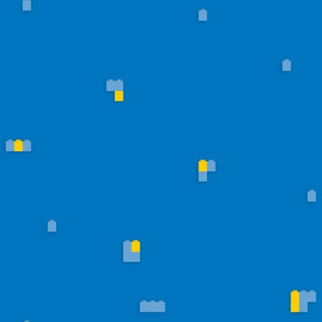 Interlocking Brick Wall Solid - blue