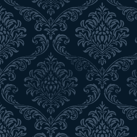 Timeless brocade/ indigo fabric by paragonstudios on Spoonflower - custom fabric