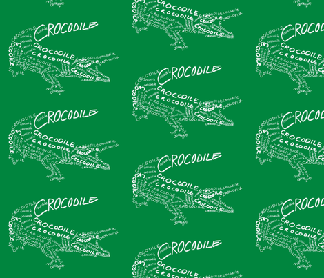 Crocodile Calligram fabric by blue_jacaranda on Spoonflower - custom fabric
