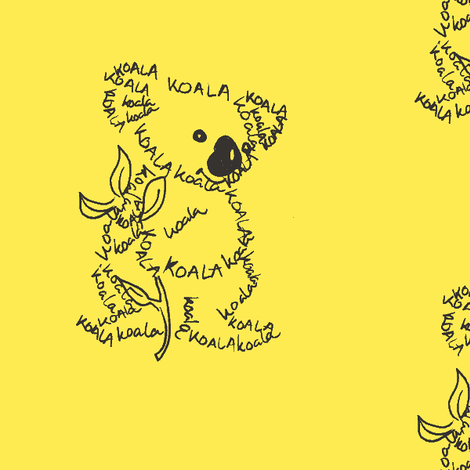Koala Calligram fabric by blue_jacaranda on Spoonflower - custom fabric