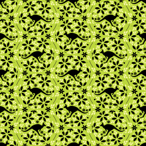 Flowers & Roos (Green) fabric by robyriker on Spoonflower - custom fabric