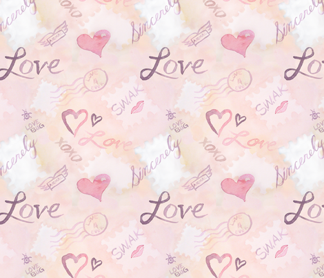 love_letters_mailed fabric by blue-eyedsusan on Spoonflower - custom fabric