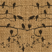 birds on burlap