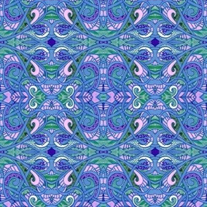 Blue is For Baby (an art deco abstract in blue and lavender and green)