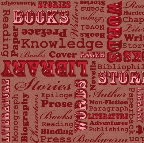 A Book Lover's Medley (Pink) fabric by robyriker on Spoonflower - custom fabric