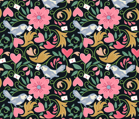 A Lovely Delivery - Blk Lrg fabric by dianne_annelli on Spoonflower - custom fabric