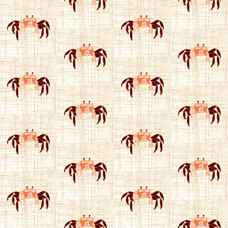 Tiny Crabs - linen fabric by jwitting on Spoonflower - custom fabric