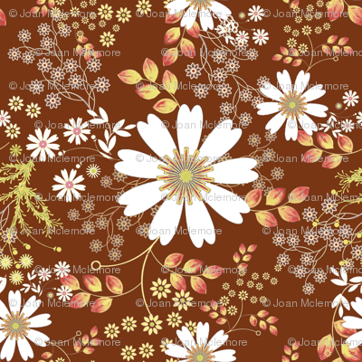 Cosmos Meadow on brown