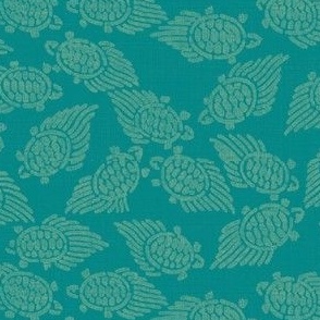 turtles -  aquamarine blue/turquoise dark
