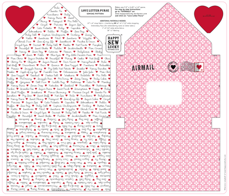 Love Letter Cut 'n Sew Purse fabric by happysewlucky on Spoonflower - custom fabric
