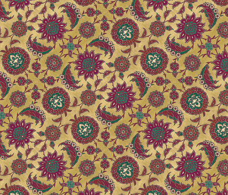 Antique Arabic floral fabric by unseen_gallery_fabrics on Spoonflower - custom fabric