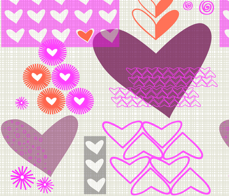 construction paper valentine fabric by fable_design on Spoonflower - custom fabric