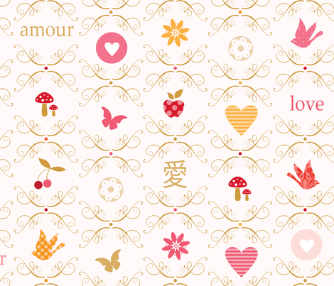 love letters by rozo fabric by rozo on Spoonflower - custom fabric
