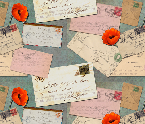 Love Letters fabric by poetryqn on Spoonflower - custom fabric