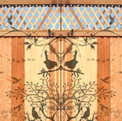 bird shadows on a fence