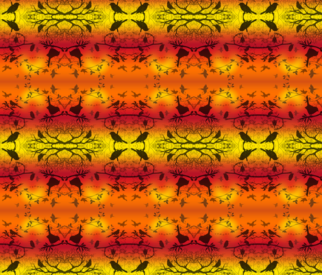 birds shadows sunset fabric by krs_expressions on Spoonflower - custom fabric