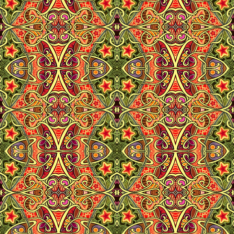 Starry Starry Cat Face  Voodoo Mask (vertical stripe) fabric by edsel2084 on Spoonflower - custom fabric