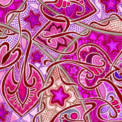 Interstellar Pseudo Batik in Magenta