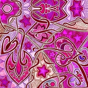 Interstellar Pseudo Batik in Magenta