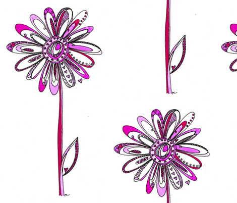 Pink LOVE flowers fabric by kathryncole on Spoonflower - custom fabric