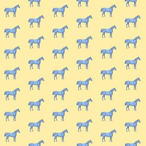 Little Blue Horse on yellow background