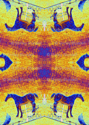 Weather Vane Horse - brown and lemon yellow