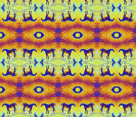 Weather Vane Horse - brown and lemon yellow fabric by koalalady on Spoonflower - custom fabric