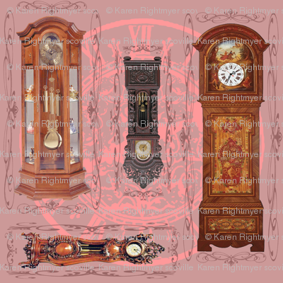 grandfather clocks big - mauve
