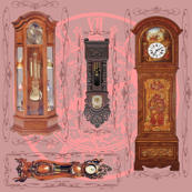 grandfather clocks big - mauve