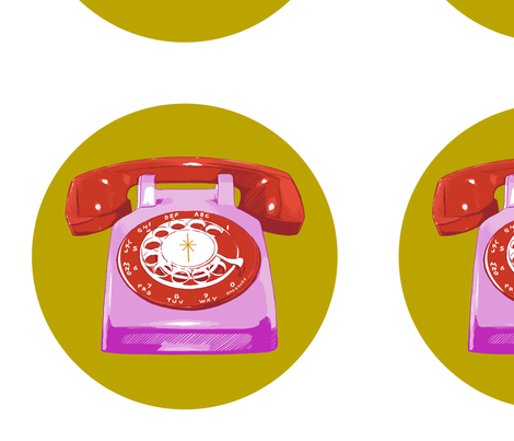 rotary phone decal fabric by melodymiller on Spoonflower - custom fabric