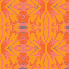 pink and orange tapestry