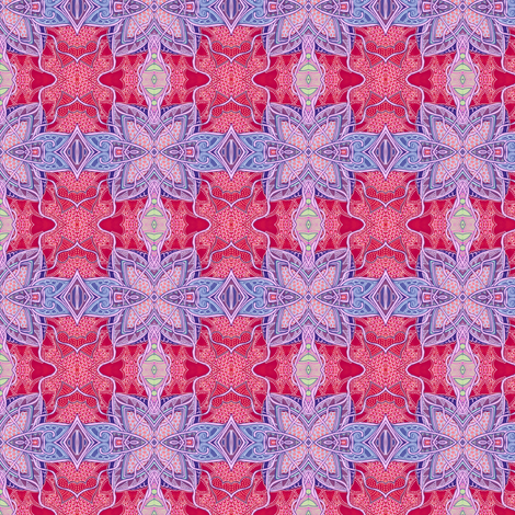 Puzzle Me a Delicate Lavender Butterfly (on red) fabric by edsel2084 on Spoonflower - custom fabric