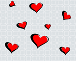 Valentine Calligraphy Red Hearts