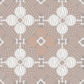 netted_and_knotted Taupe and Coral