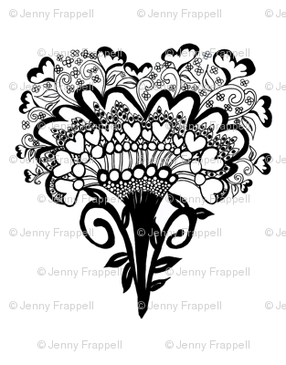 Art Deco Heart Half Drop, copyright seasparkles 2013