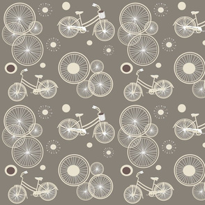 bicycles and wheels in light brown
