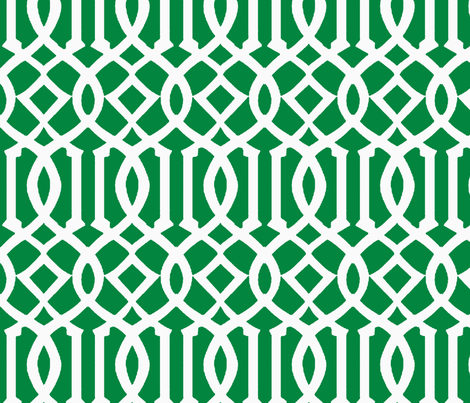 Imperial Trellis-Green/White-Large