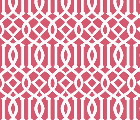Imperial Trellis-Coral/White-Large