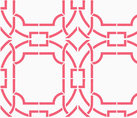 Bamboo Trellis-Coral-Large fabric by melberry on Spoonflower - custom fabric