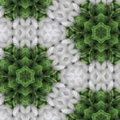 Green and white snowflake