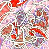 Garlands of Love (pastel feminine abstract with hearts)