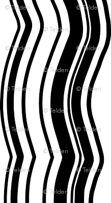 Zoom Wavy Stripes Vertical - Black and White - Large