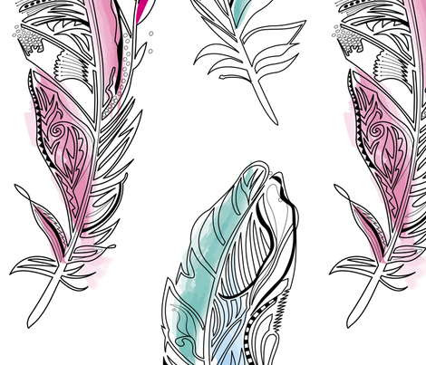 Feathers fabric by annelize on Spoonflower - custom fabric
