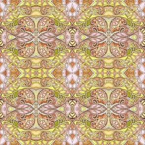 Curly Swirly Sepia Outlined Pastel Sunshine