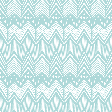 Emerald Hand drawn Chevron  fabric by kimsa on Spoonflower - custom fabric
