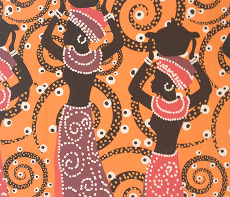 African ladies on orange